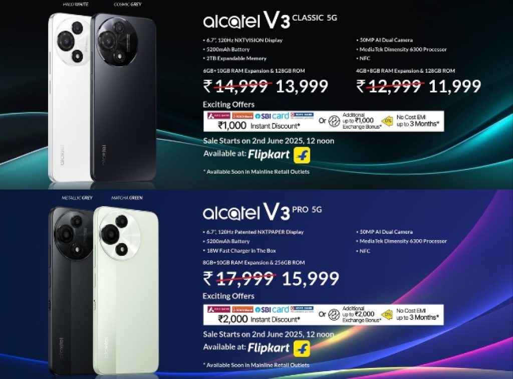 Alcatel V3 Classic and V3 Pro Price