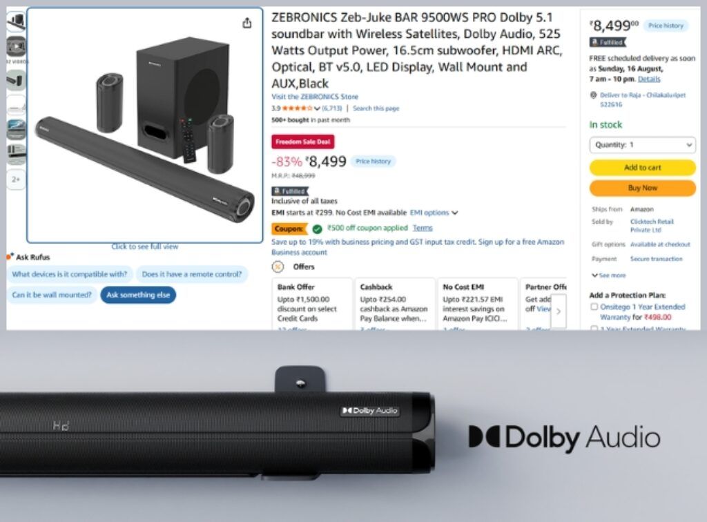 Amazon GF Sale Last day Dolby 5.1 Soundbar deal