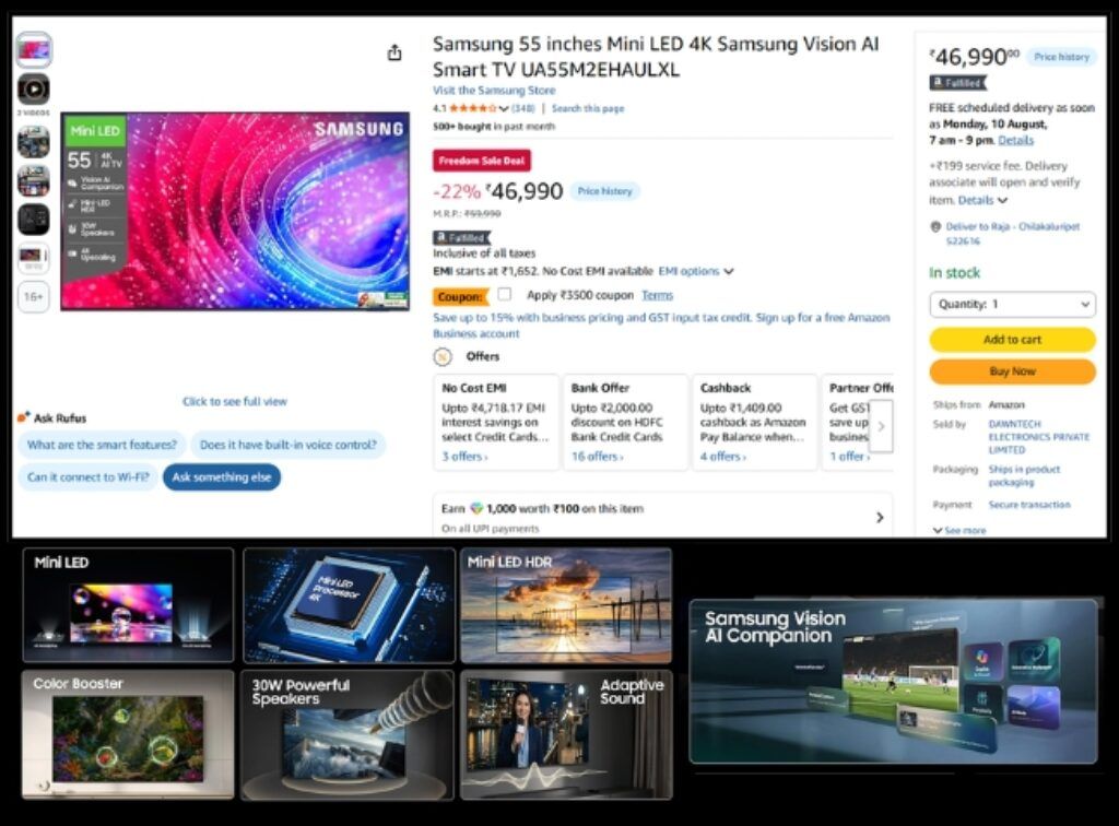 Amazon GF Sale Samsung Mini LED smart tv deal