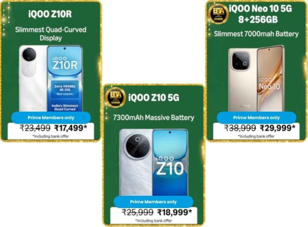 Amazon GIF Sale For Prime Members iQoo phone deals