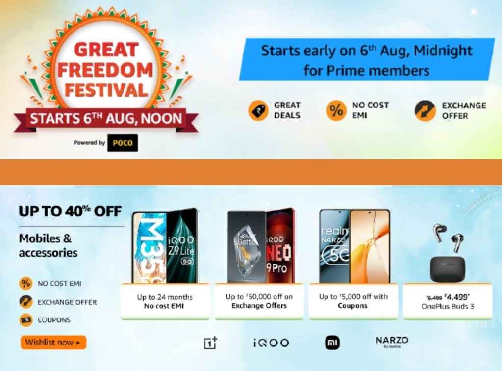 Amazon Great Freedom Festival Sale starts from 6 august 2024