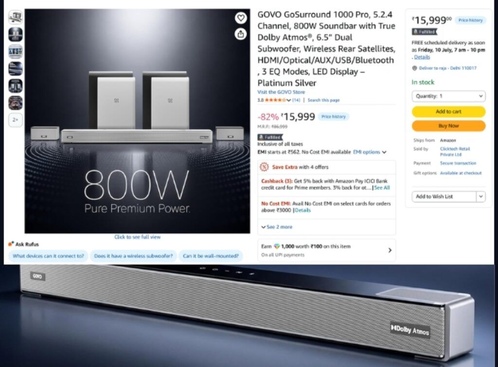 Amazon Prime Day 5.2.4 Dolby Atmos sound bar deal