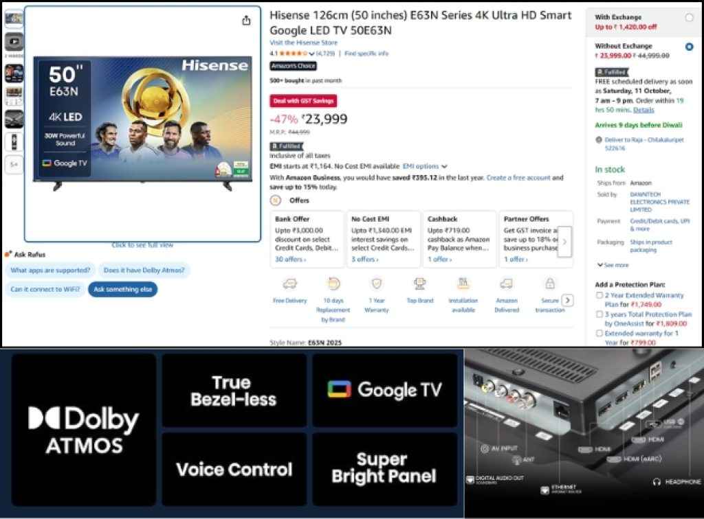 Amazon Sale Dolby Atmos Smart tv deal