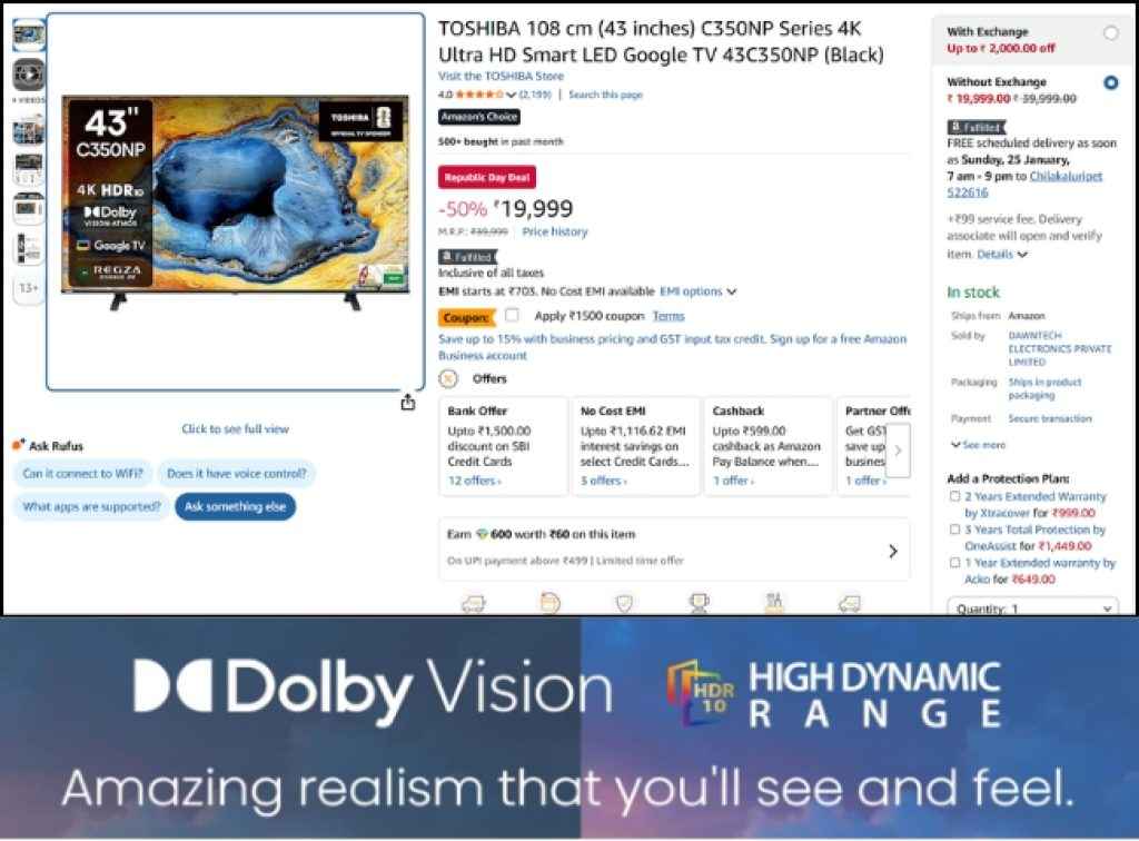 Amazon Sale Dolby Atmos smart tv deal