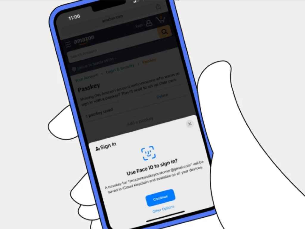 Amazon passkeys support