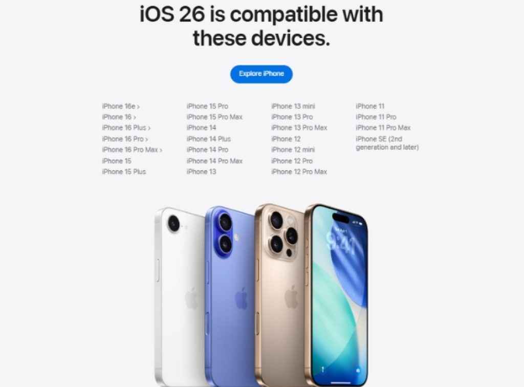 Apple iOS 26 Compatible Phones