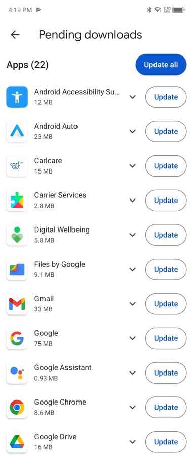 Manage and update apps on Android