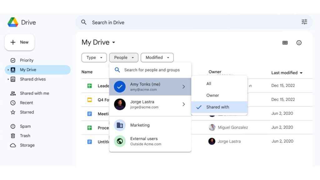 Here's how to use Google Drive's new filter that lets you see which files have been shared with specific people/groups
