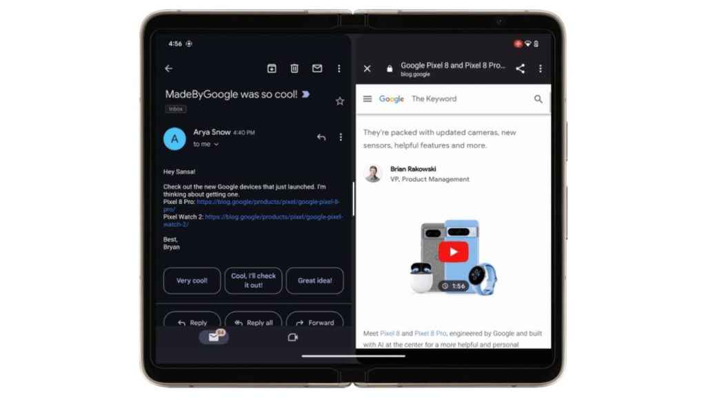 Gmail on large screen Android devices gets split screen feature: Here's how it works