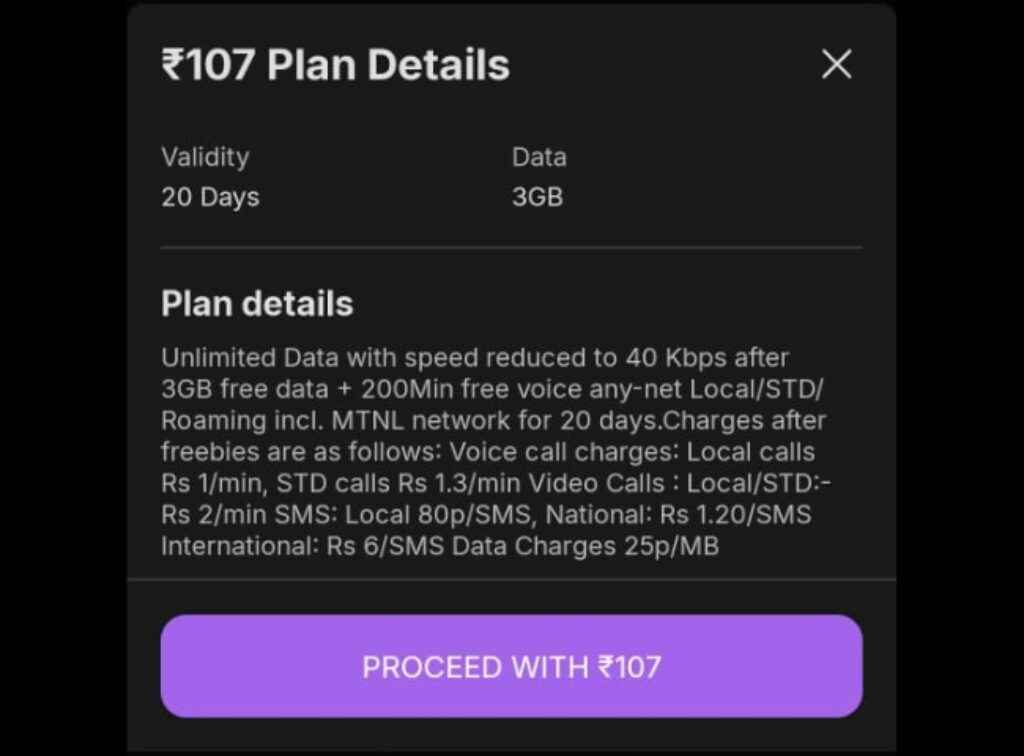 BSNL 107 Plan