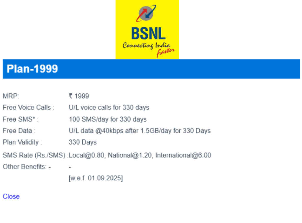 BSNL Plan