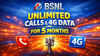 BSNL 5 Month Plan: ಅತಿ ಕಡಿಮೆ ಬೆಲೆಗೆ ಪೂರ್ತಿ 5 ತಿಂಗಳಿಗೆ ಅನ್ಲಿಮಿಟೆಡ್ ಕರೆ ಮತ್ತು 4G ಡೇಟಾ ನೀಡುವ ಜಬರ್ದಸ್ತ್ ಪ್ಲಾನ್!