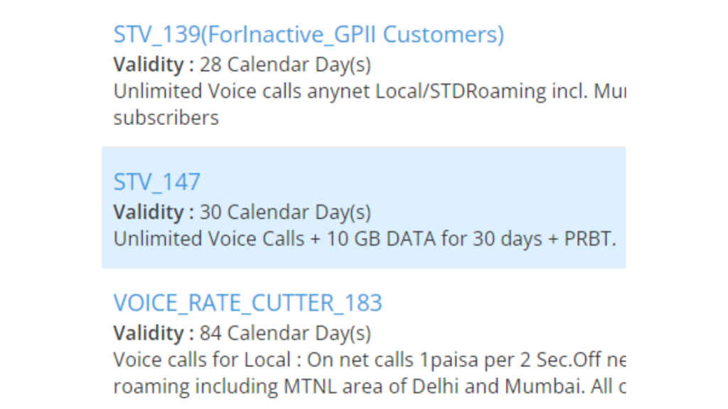 BSNL RS 147 Plan