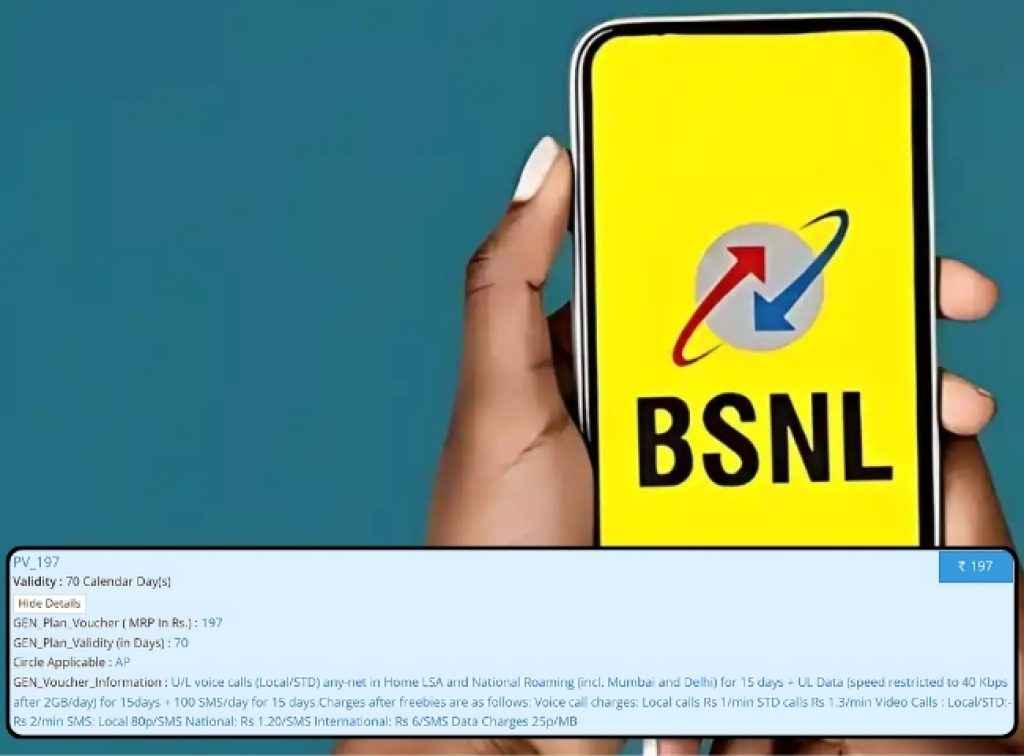 BSNL Rs. 197 Prepaid Plan 