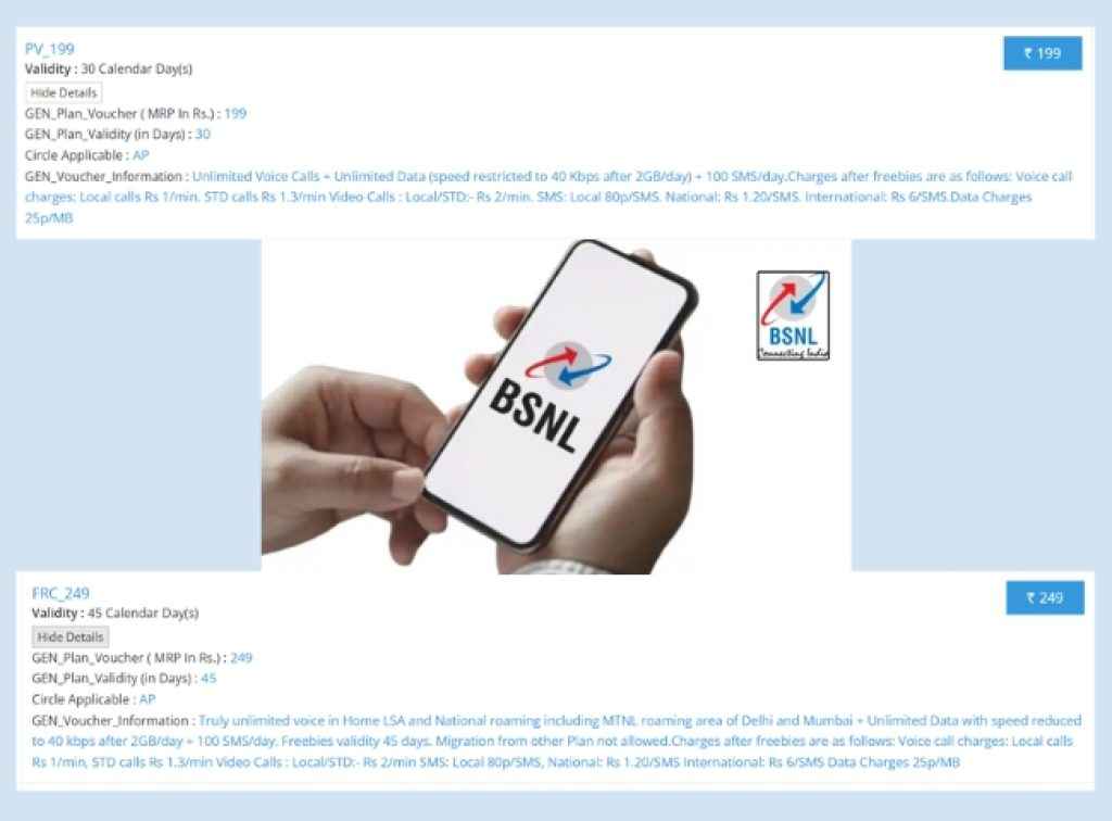 BSNL best Unlimited Plans