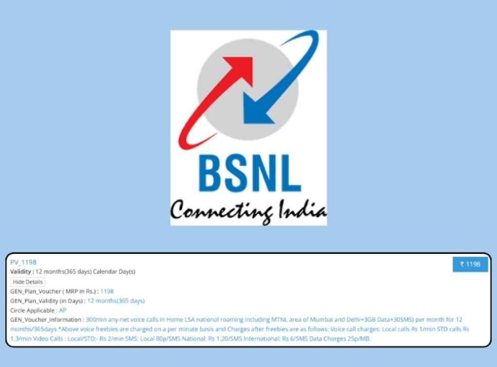 BSNL best one year plan