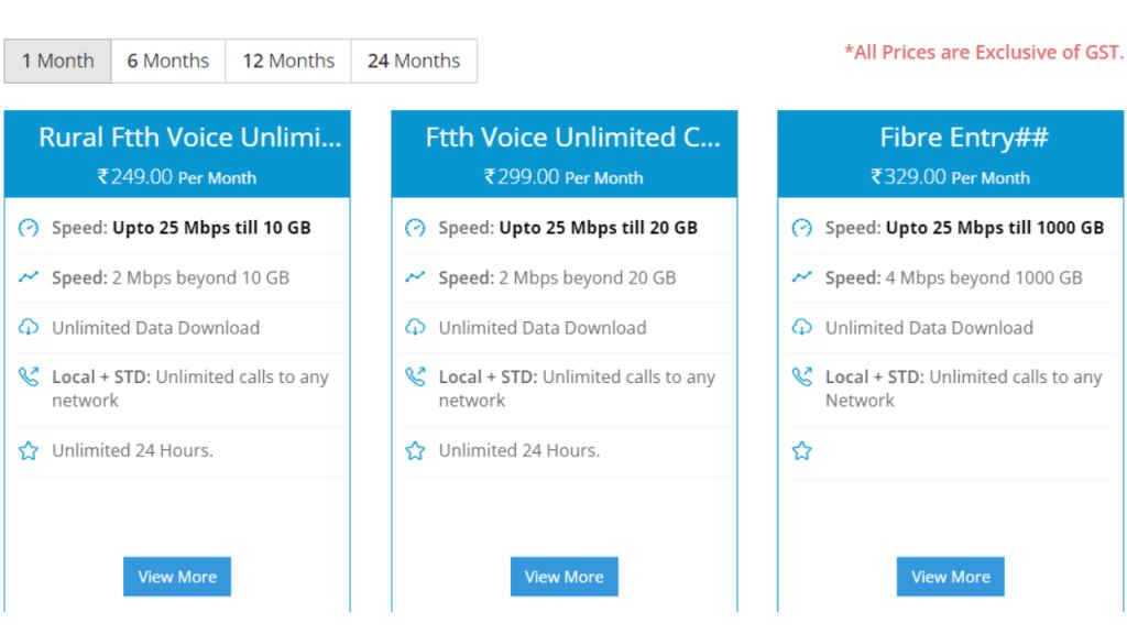 BSNL entry-level broadband plans