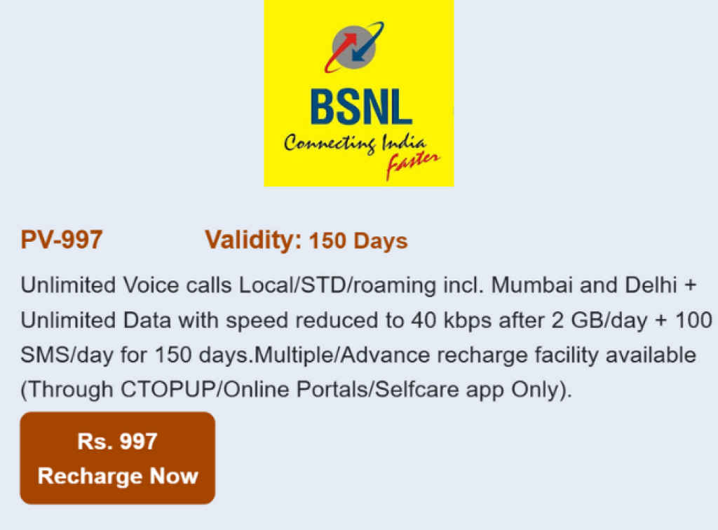 BSNL 6 Month Plan