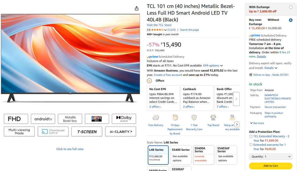 Best 40 Inch Smart TV Under 15K