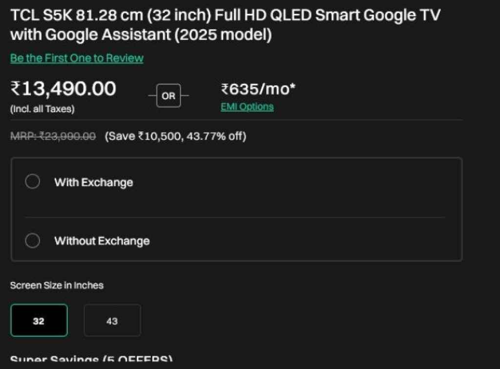 best qled tv available under 14000 rs