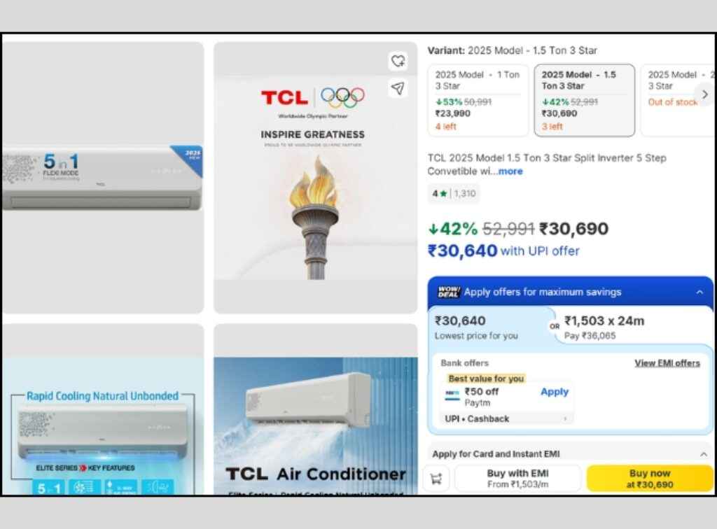 Best Split AC deal on flipkart  sale