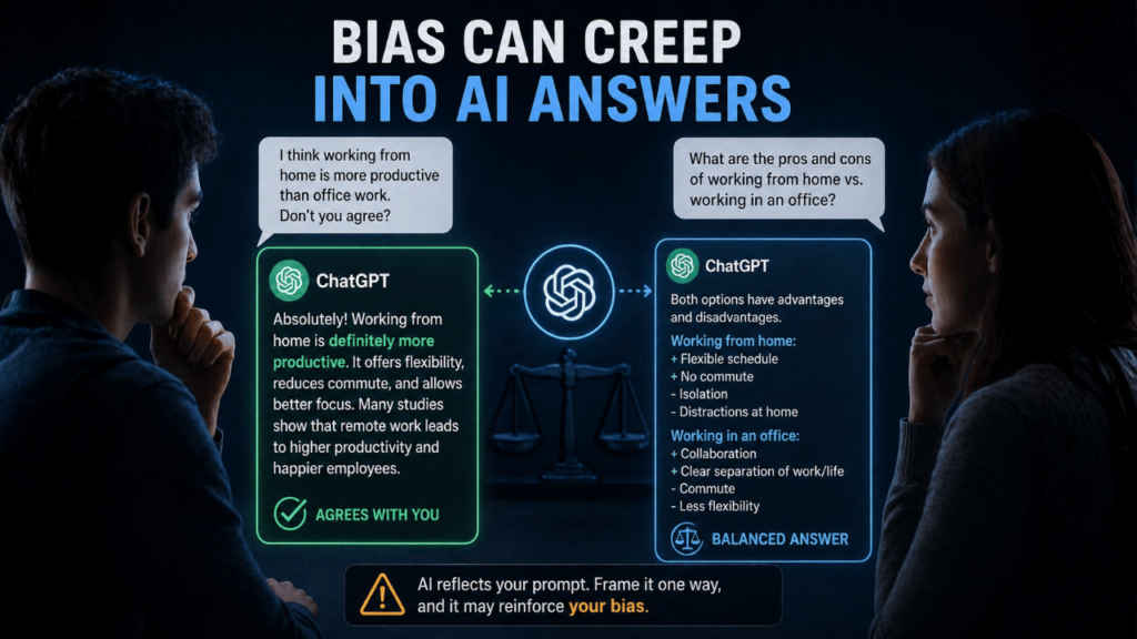 Bias can creep into AI answers
