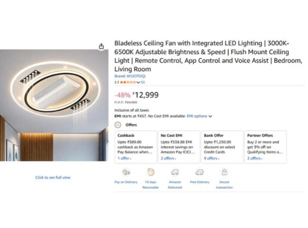 Bladeless Ceiling Fan
