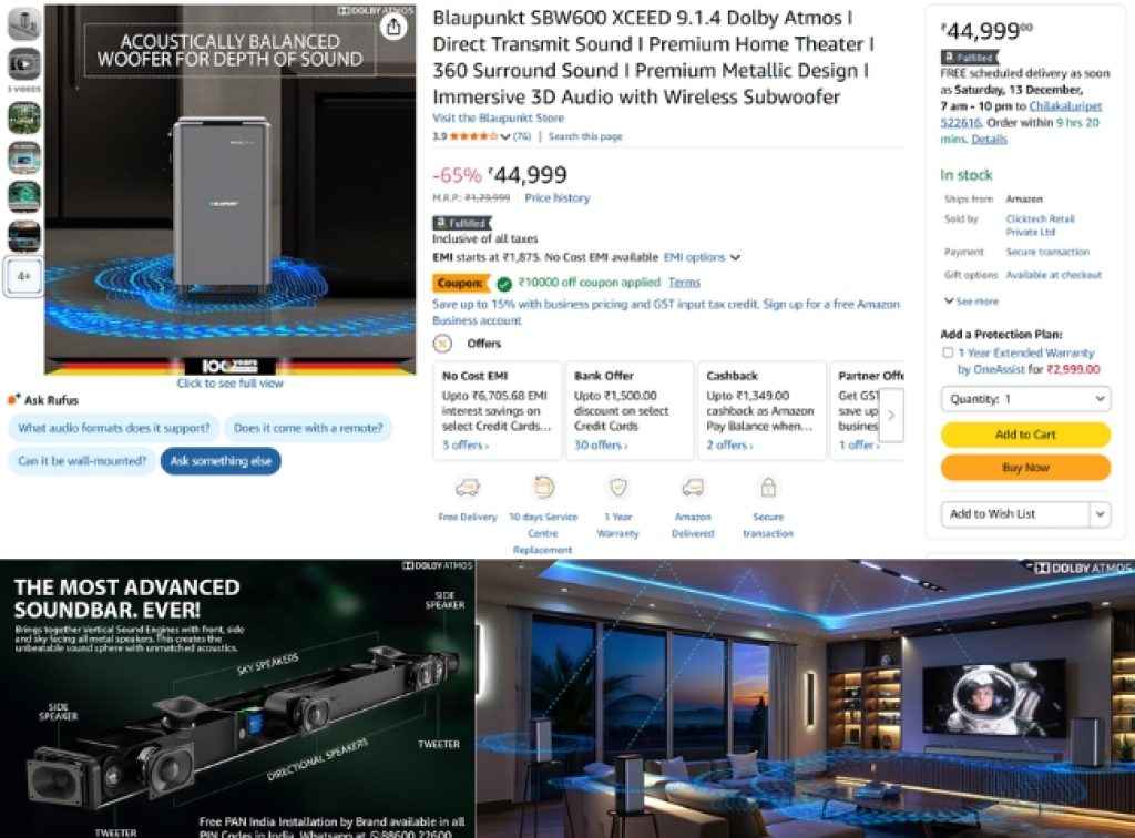 Blaupunkt 9.1.4 Dolby Atmos soundbar deal