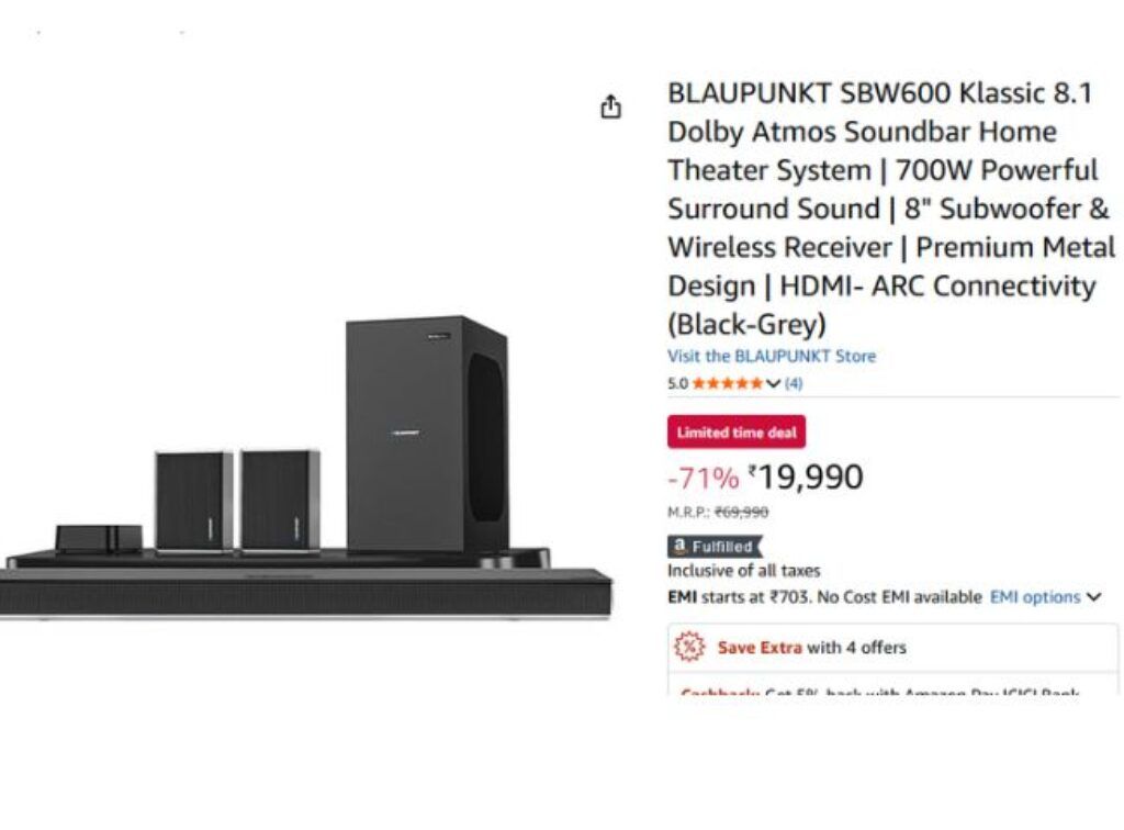 Blaupunkt home theatre amazon offer