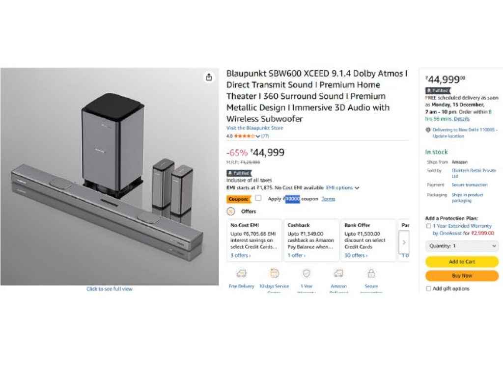 Blaupunkt SBW600 XCEED 9.1.4 Dolby Atmos