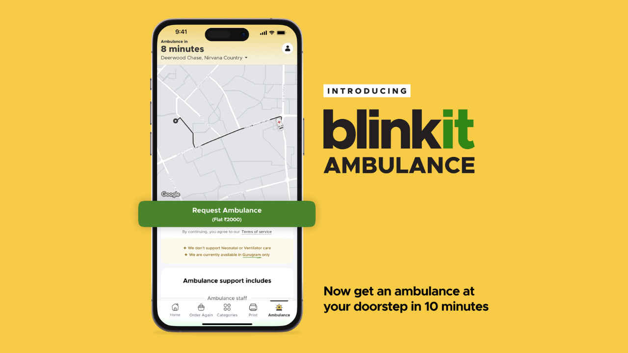 Now, you cab book ambulance on Blinkit and it will reach your home in just 10 mins