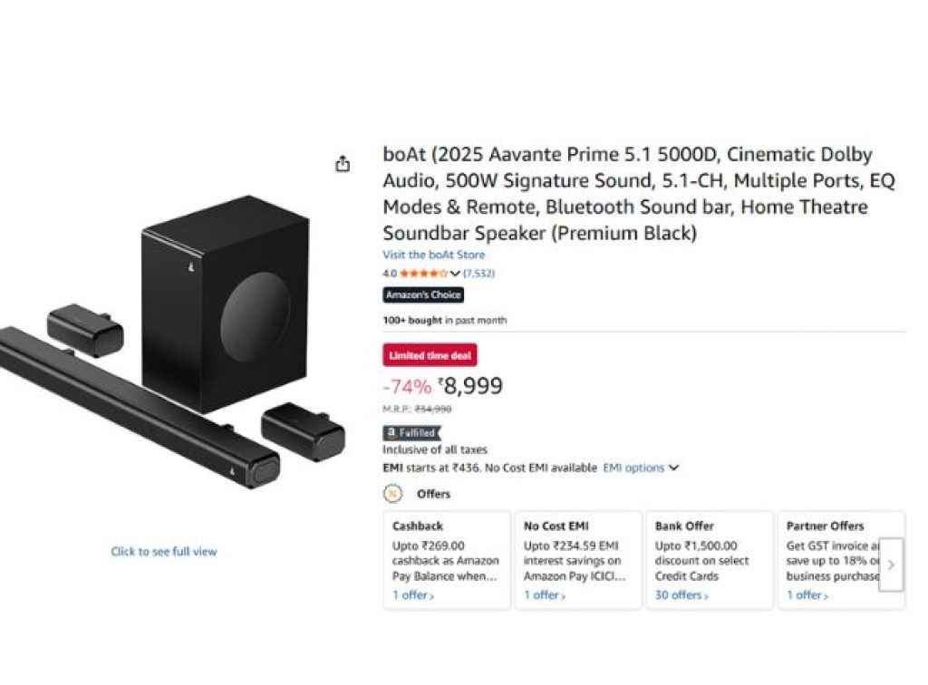 boAt (2025 Aavante Prime 5.1 5000D,