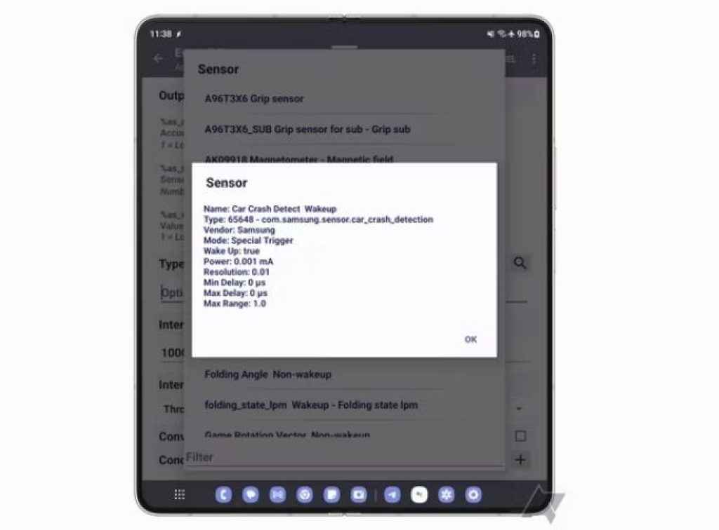 Car Crash Detect Wakeup sensor Samsung