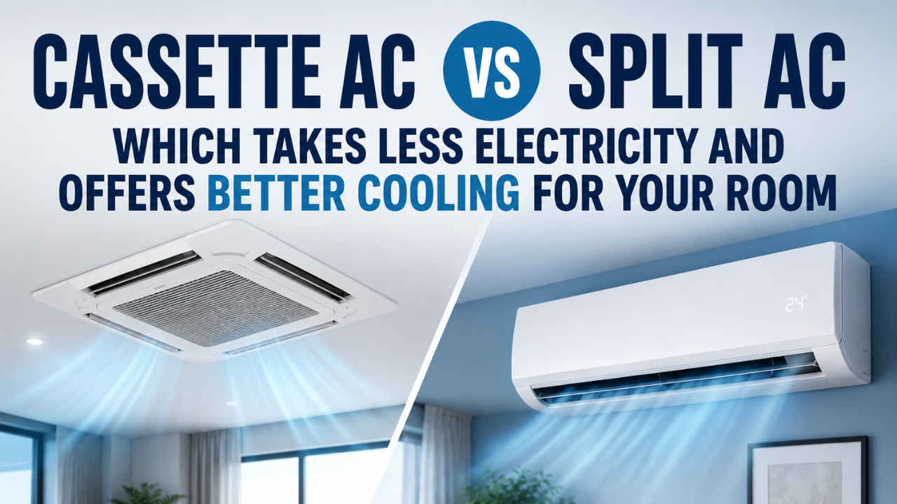 Cassette AC vs split AC: Which takes less electricity and offers better cooling for your room