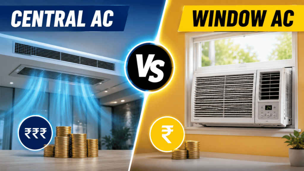 Central AC vs window AC Running and installation cost