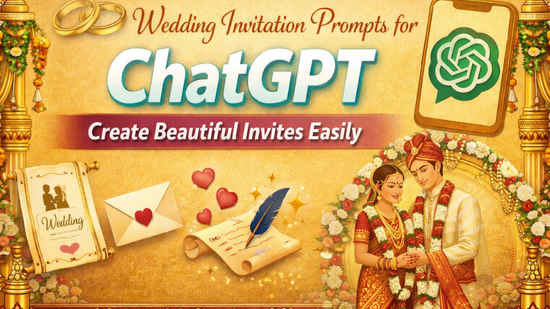 Wedding Invitation Prompts for ChatGPT: ವಿವಾಹ ಆಮಂತ್ರಣ ರಚಿಸಲು ಇಲ್ಲಿವೆ ನೋಡಿ 10+ ಪ್ರಾಂಪ್ಟ್‌