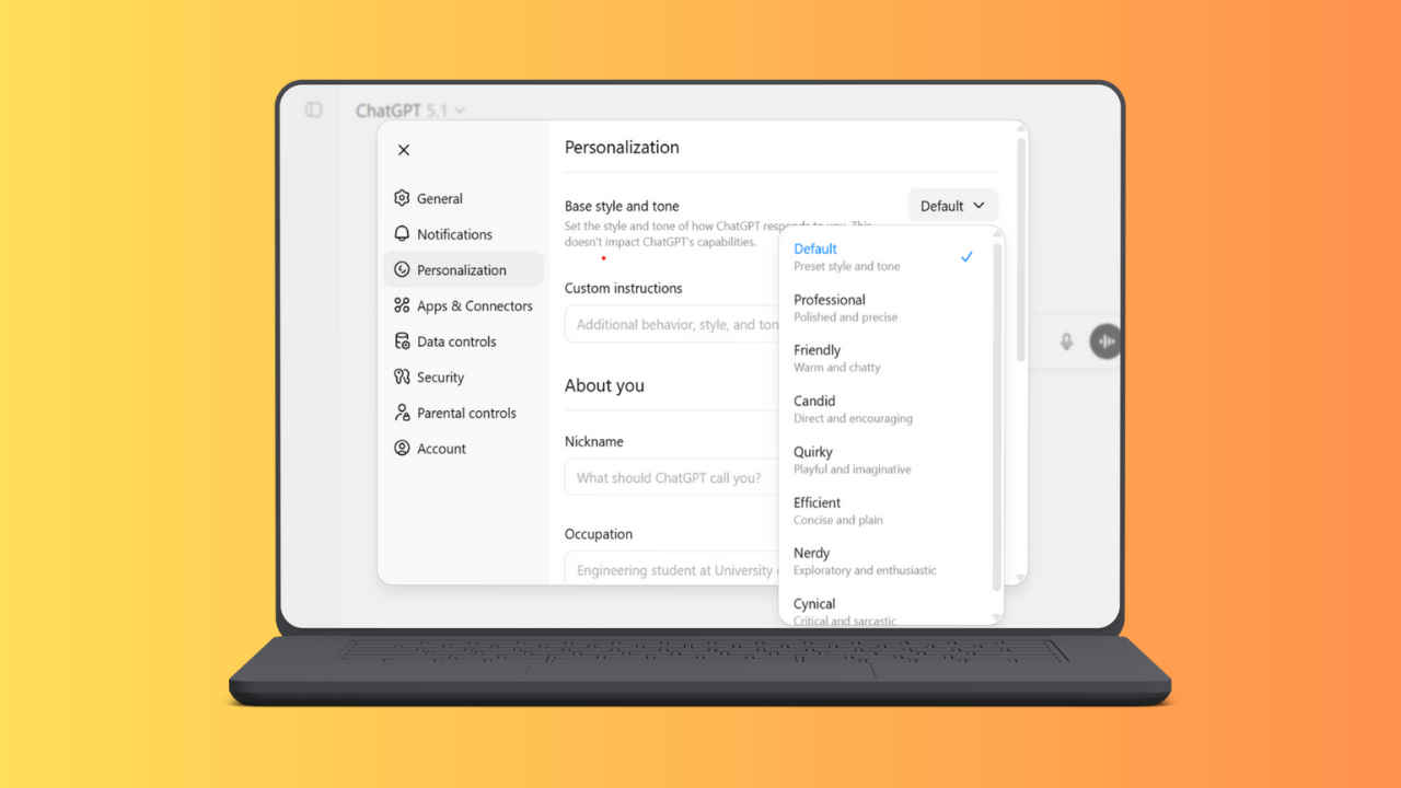 OpenAI brings 8 new personality modes to ChatGPT in India with GPT-5.1: Here’s how to use them