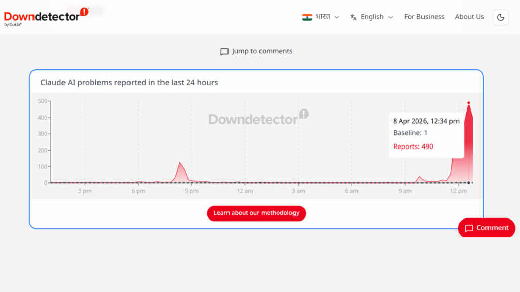 Claude down ss April 8