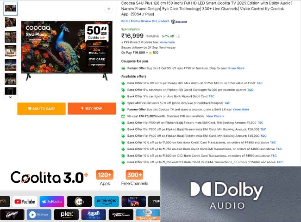 Coocaa (50) Dolby Smart Tv