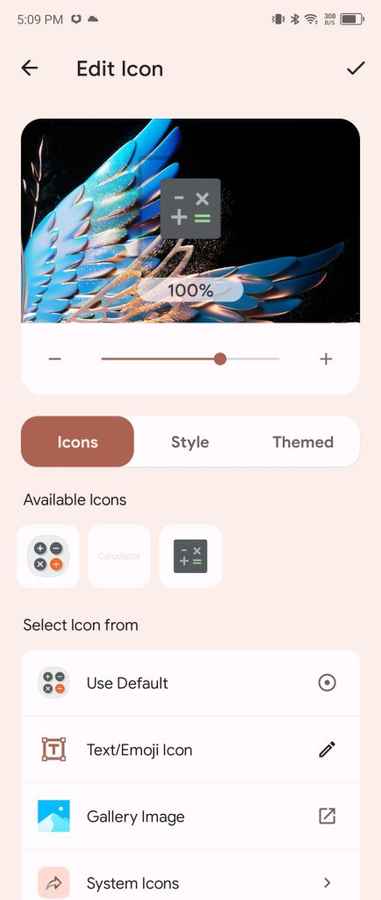Choose a new icon pack