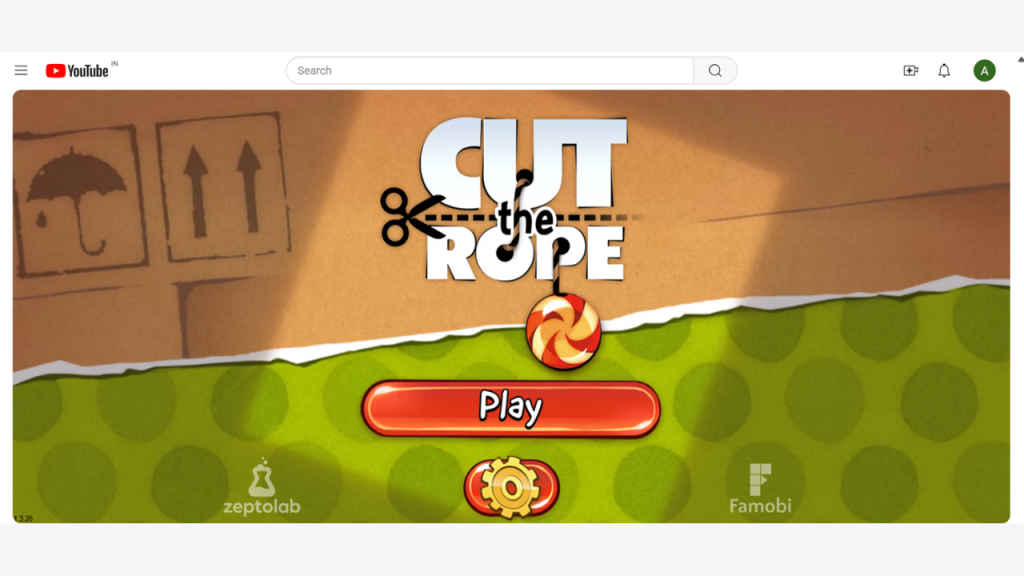 Cut the Rope on YouTube Playables