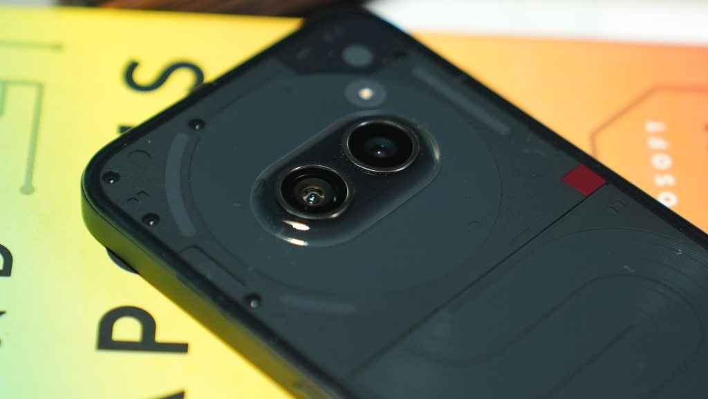 Nothing Phone (2a) Review - a photo of the camera sensors on the back of the phone