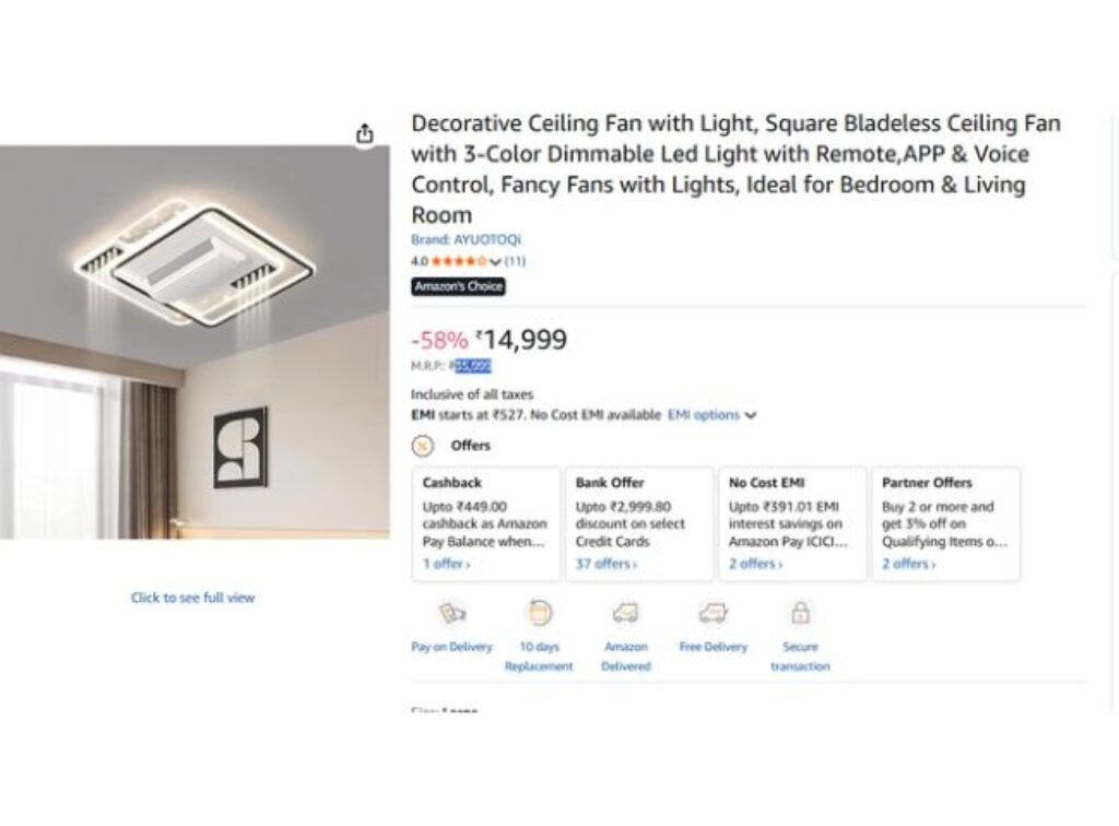 Decorative Ceiling Fan with Light