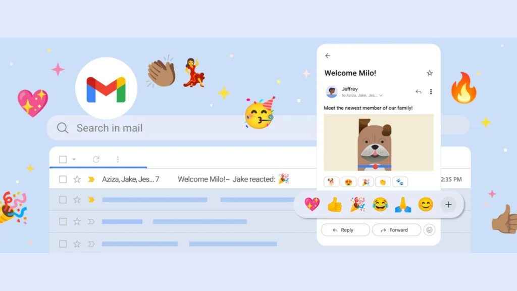 Emoji reactions in Gmail