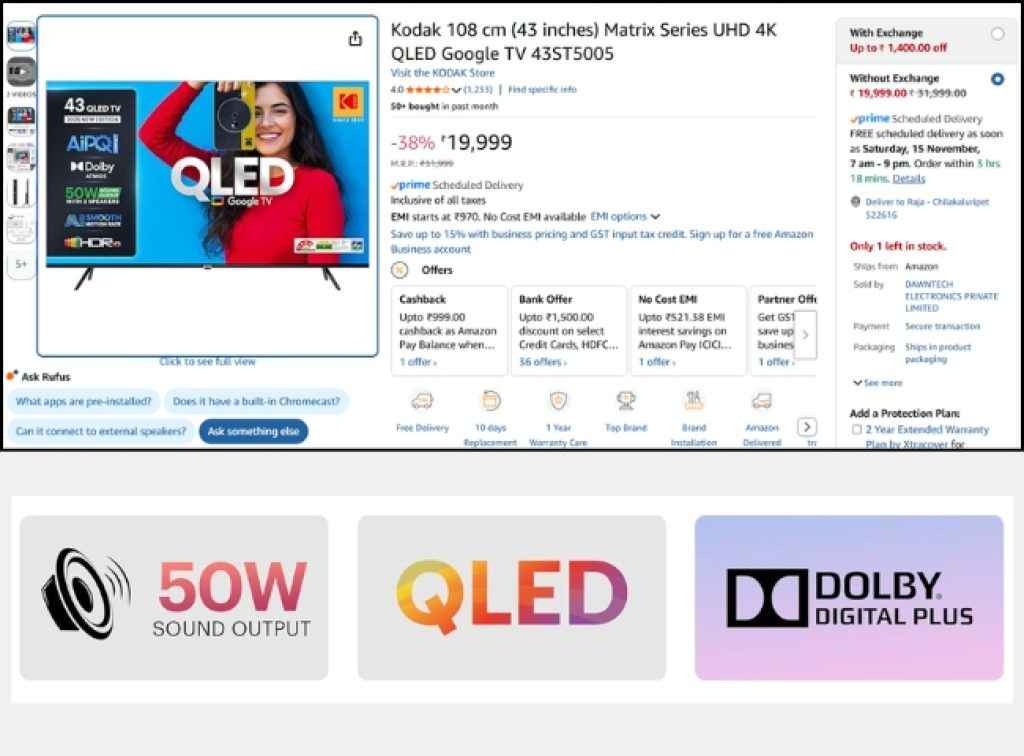 Dolby Atmos QLED Smart Tv
