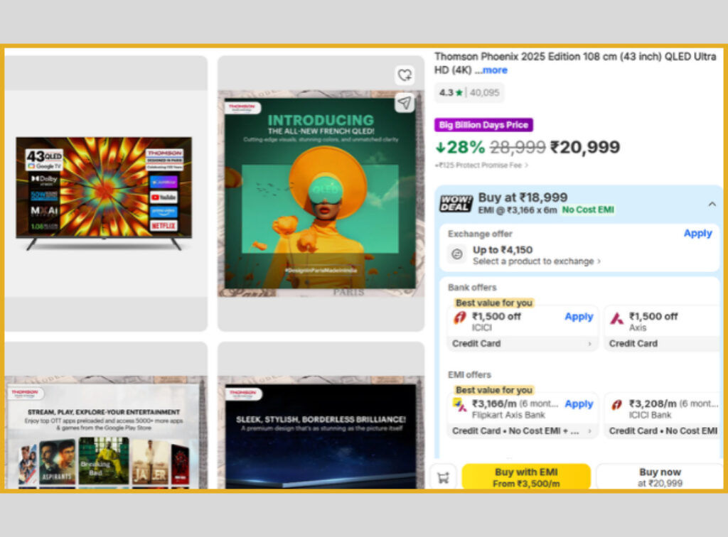 Dolby Atmos QLED Smart Tv Offer on Flipkart BBD Sale