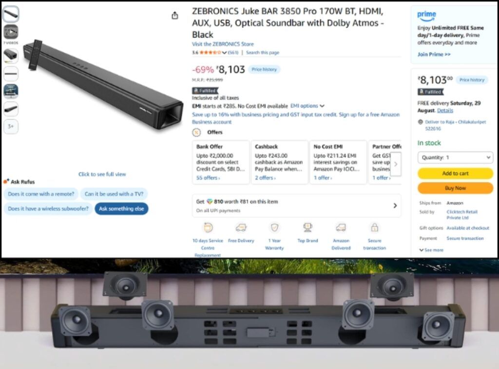 Dolby Atmos Soundbar deal on amazon