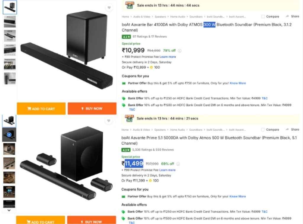 Dolby Atmos Soundbar deals on flipkrt sale