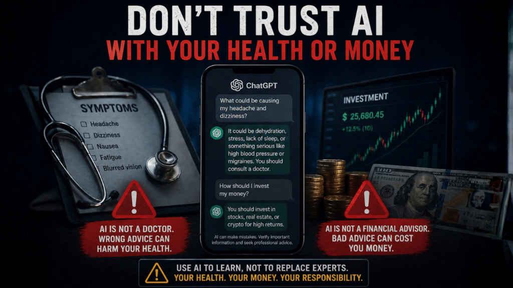 Don’t trust AI with your health or money