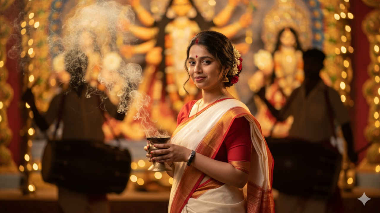 Durga Puja 2025: अपने साड़ी लुक्स को दें नया अंदाज़, Gemini Nano Banana AI से 4K में बनाएं दुर्गा पूजा स्पेशल पोर्ट्रेट्स